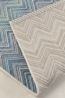 KARE Design Outdoor Teppich Zigzag Blau 160X230><noscript><img width=