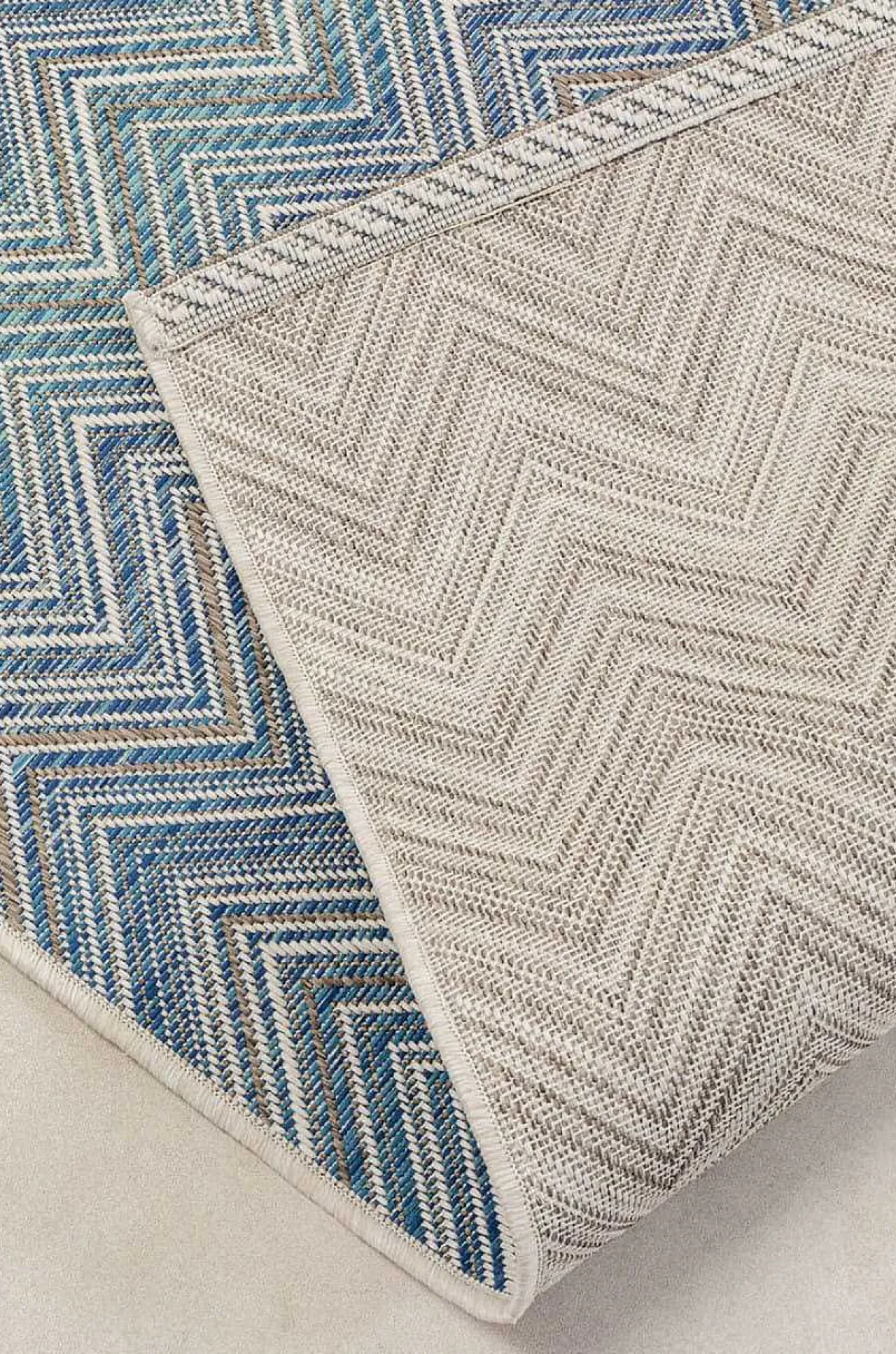 KARE Design Outdoor Teppich Zigzag Blau 160X230> Outdoorteppiche