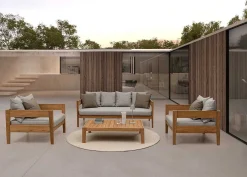 mutoni lifestyle Outdoor-Teppich Savan Beige Rund 200> Outdoorteppiche