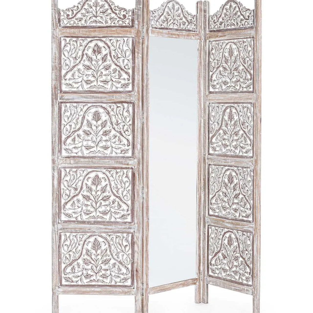 mutoni lifestyle Paravent Alyssa 3 Turen Altweiss Mit Spiegel 130X180> Paravents