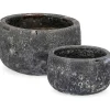 mutoni lifestyle Pflanzentopf Duyen Anthrazit (2Er-Set)> Gartenvasen Und Pflanzkübel