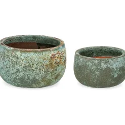 mutoni lifestyle Pflanzentopf Duyen Grun (2Er-Set)> Gartenvasen Und Pflanzkübel