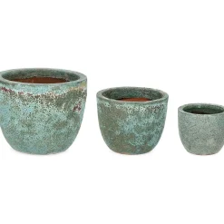 mutoni lifestyle Pflanzentopf Duyen Grun (3Er-Set)> Gartenvasen Und Pflanzkübel