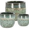 mutoni lifestyle Pflanzentopf Duyen Jadegrun (3Er-Set)> Gartenvasen Und Pflanzkübel