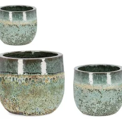 mutoni lifestyle Pflanzentopf Duyen Jadegrun (3Er-Set)> Gartenvasen Und Pflanzkübel