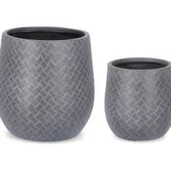 mutoni lifestyle Pflanzentopf Rhom Anthrazit (2Er-Set)> Gartenvasen Und Pflanzkübel