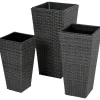 mutoni pleasure Pflanztopf Camelia Dunkelgrau (3-Er Set)> Gartenvasen Und Pflanzkübel