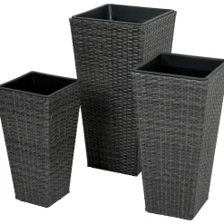 mutoni pleasure Pflanztopf Camelia Dunkelgrau (3-Er Set)> Gartenvasen Und Pflanzkübel