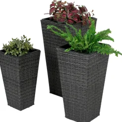 mutoni pleasure Pflanztopf Camelia Dunkelgrau (3-Er Set)> Gartenvasen Und Pflanzkübel