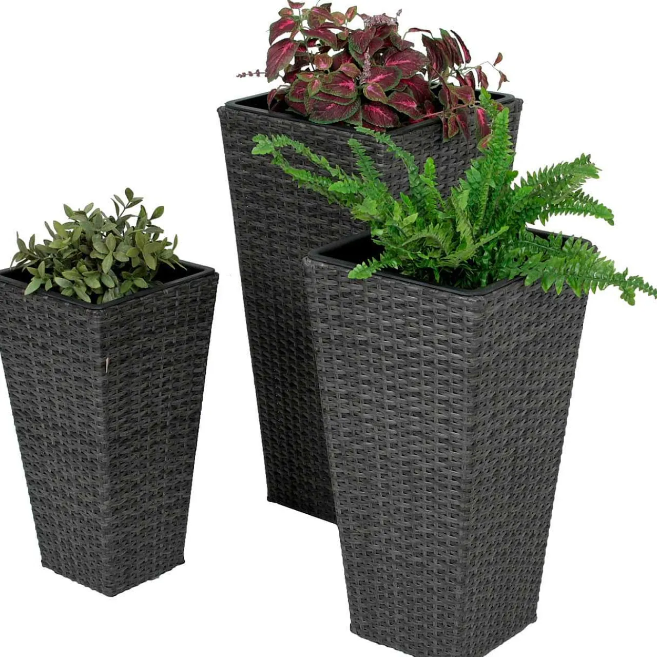 mutoni pleasure Pflanztopf Camelia Dunkelgrau (3-Er Set)> Gartenvasen Und Pflanzkübel