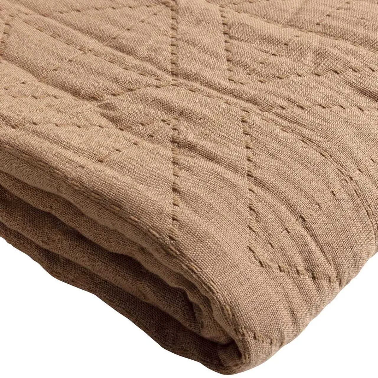 mutoni living Plaid Jaydi Baumwolle Gesteppt Braun 130X170> Tagesdecken & Plaids