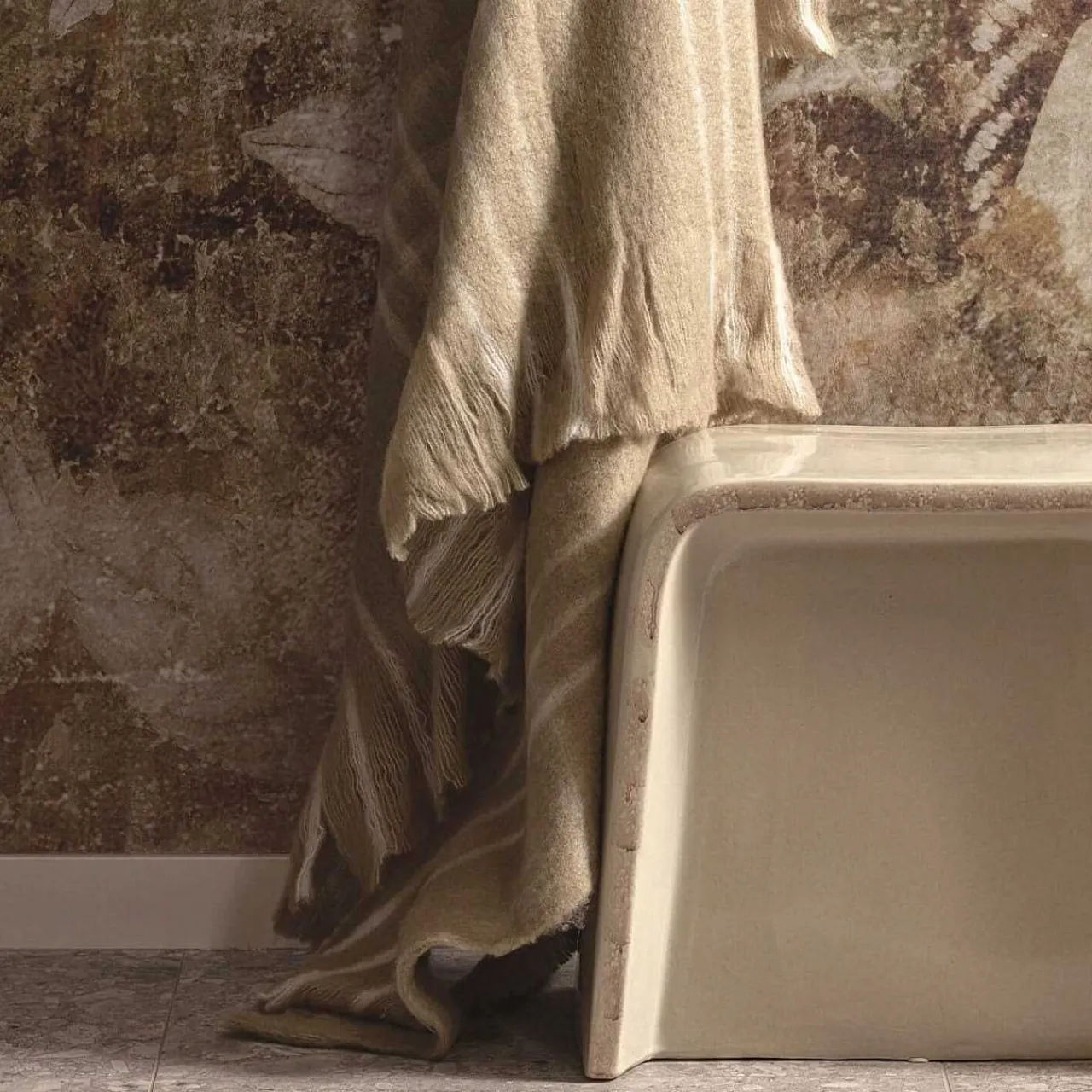 mutoni living Plaid Winter Sand/Offwhite 130X170> Tagesdecken & Plaids