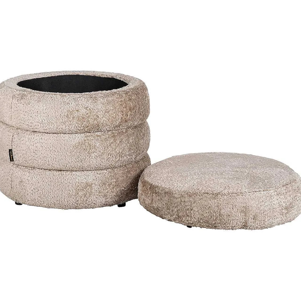 Richmond Interiors Pouf Adele Nature Rund 50> Hocker