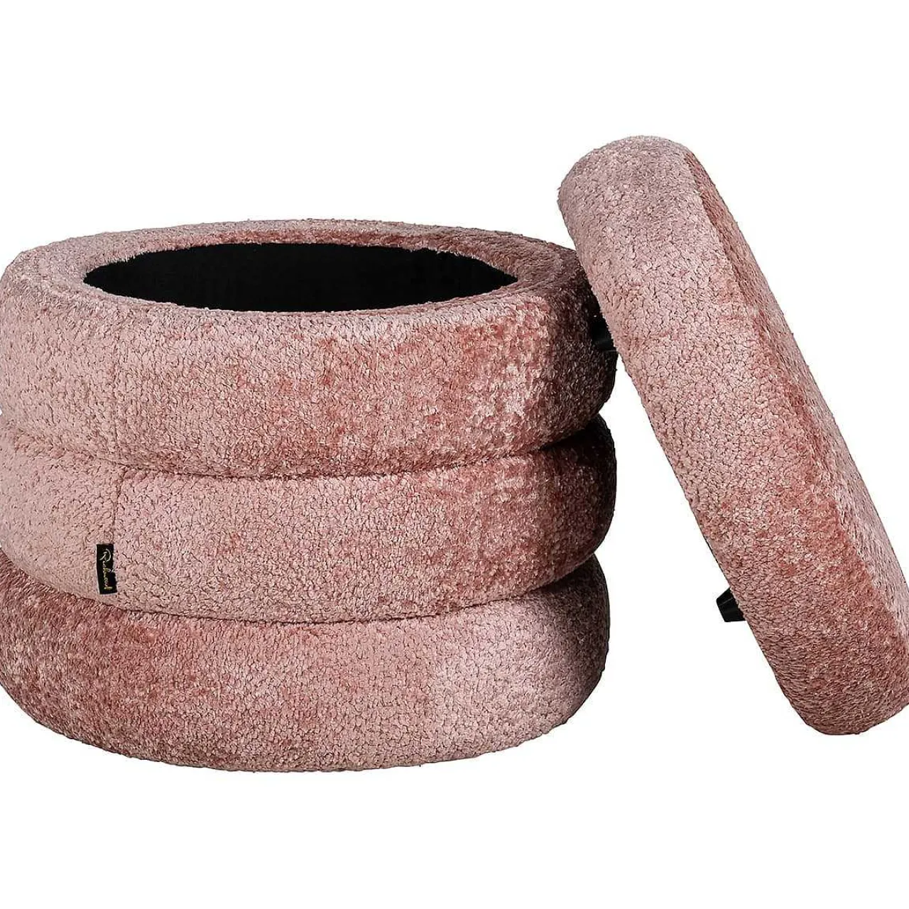 Richmond Interiors Pouf Adele Salmon Rund 50> Hocker