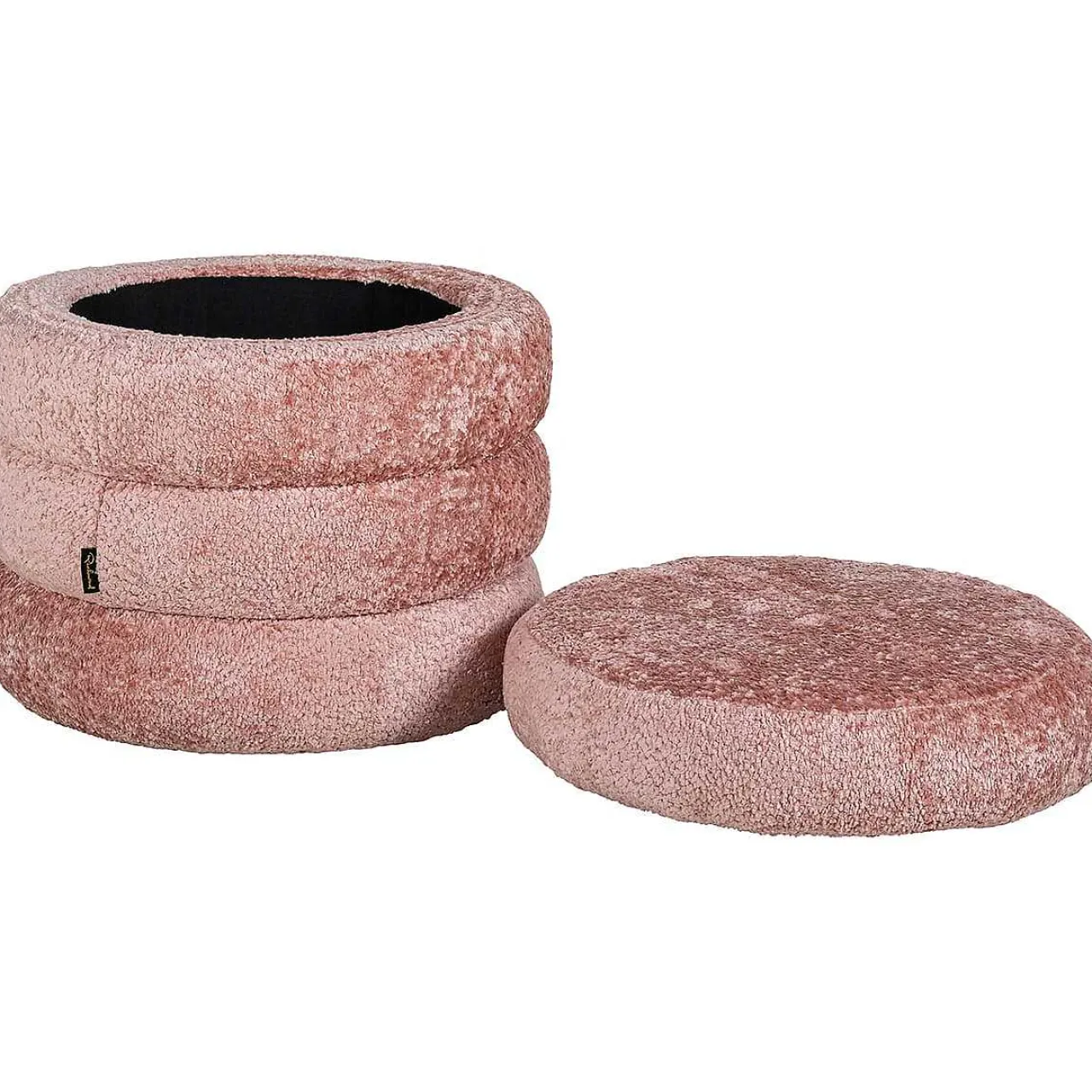 Richmond Interiors Pouf Adele Salmon Rund 50> Hocker