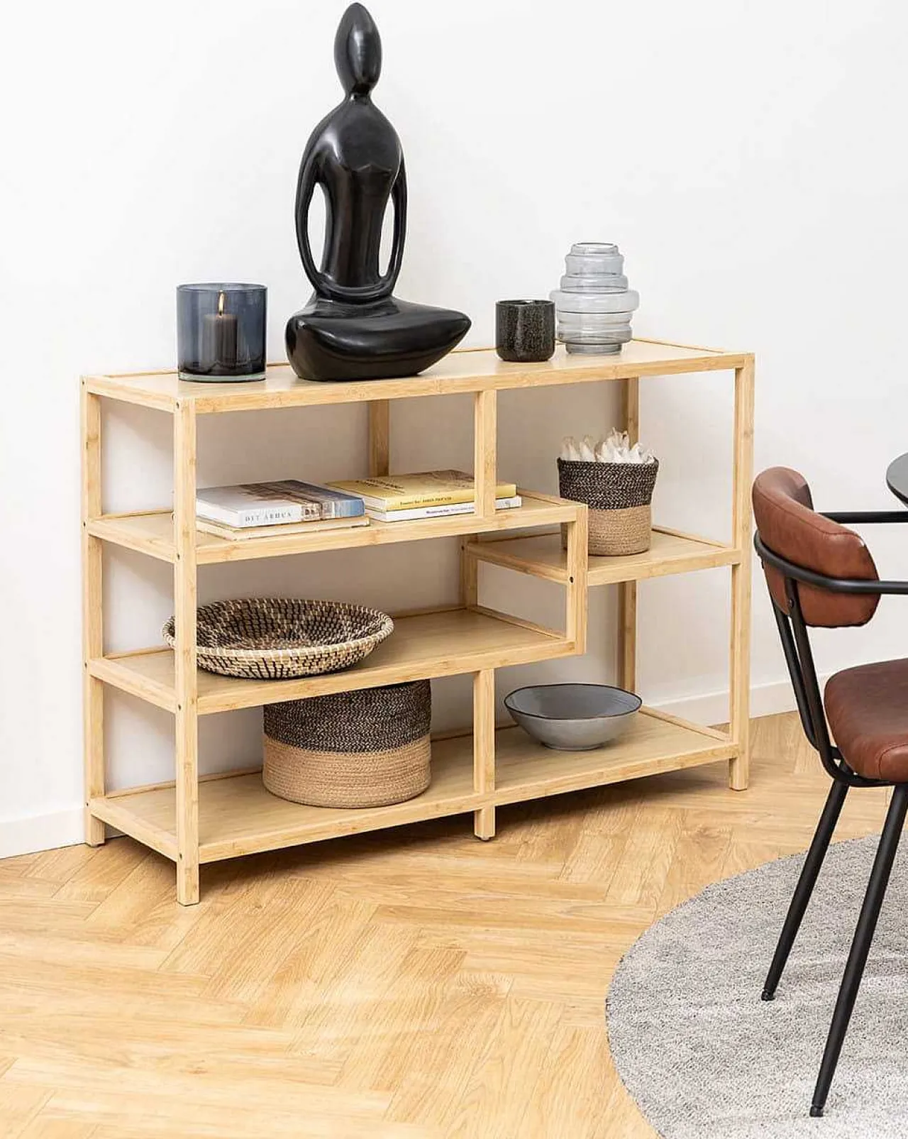 mutoni scandi Regal Micah Bambus Natur 114X789> Regale