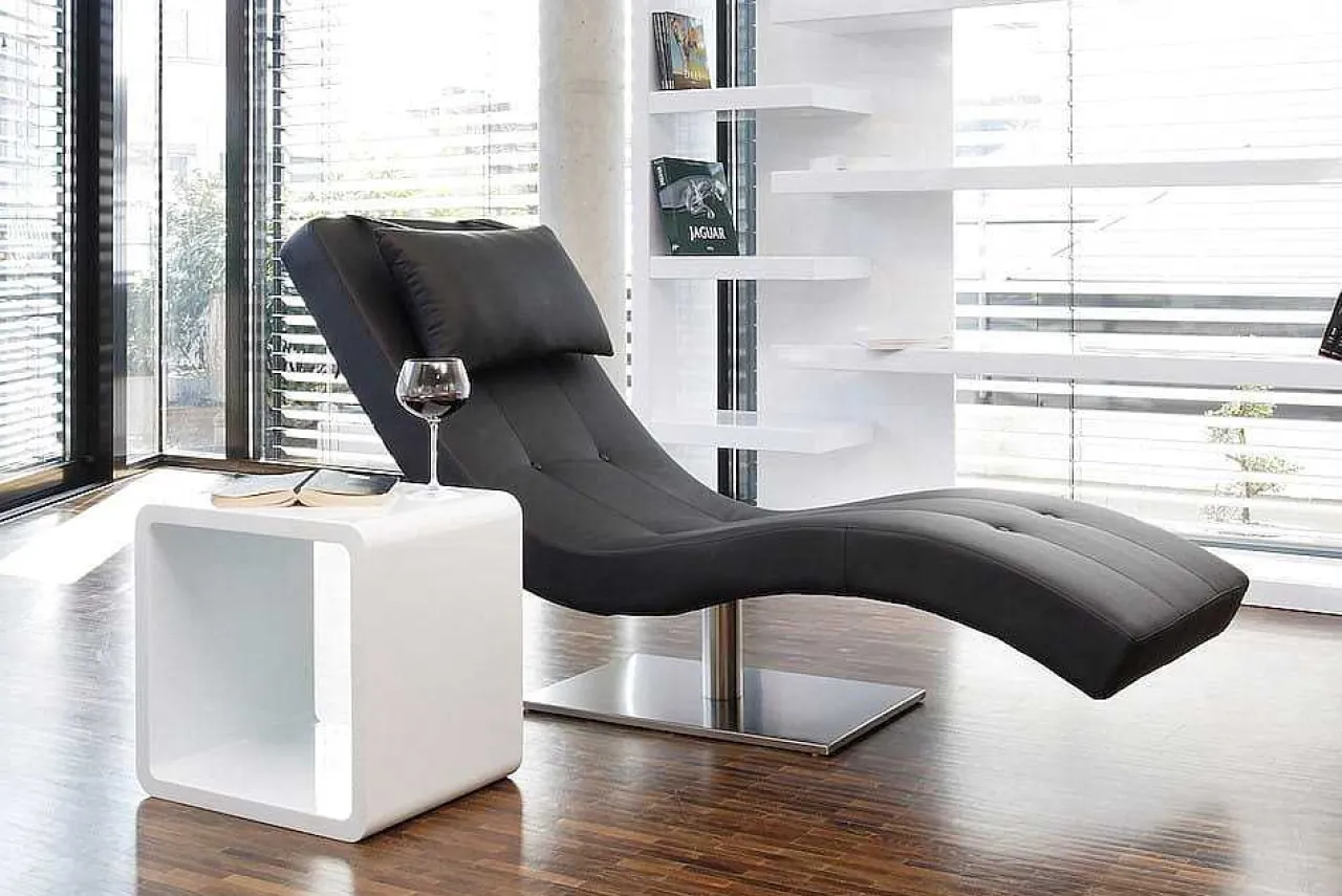 mutoni casual Relaxliege Kunstleder Schwarz 170> Relaxliegen