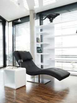 mutoni casual Relaxliege Kunstleder Schwarz 170><noscript><img width=