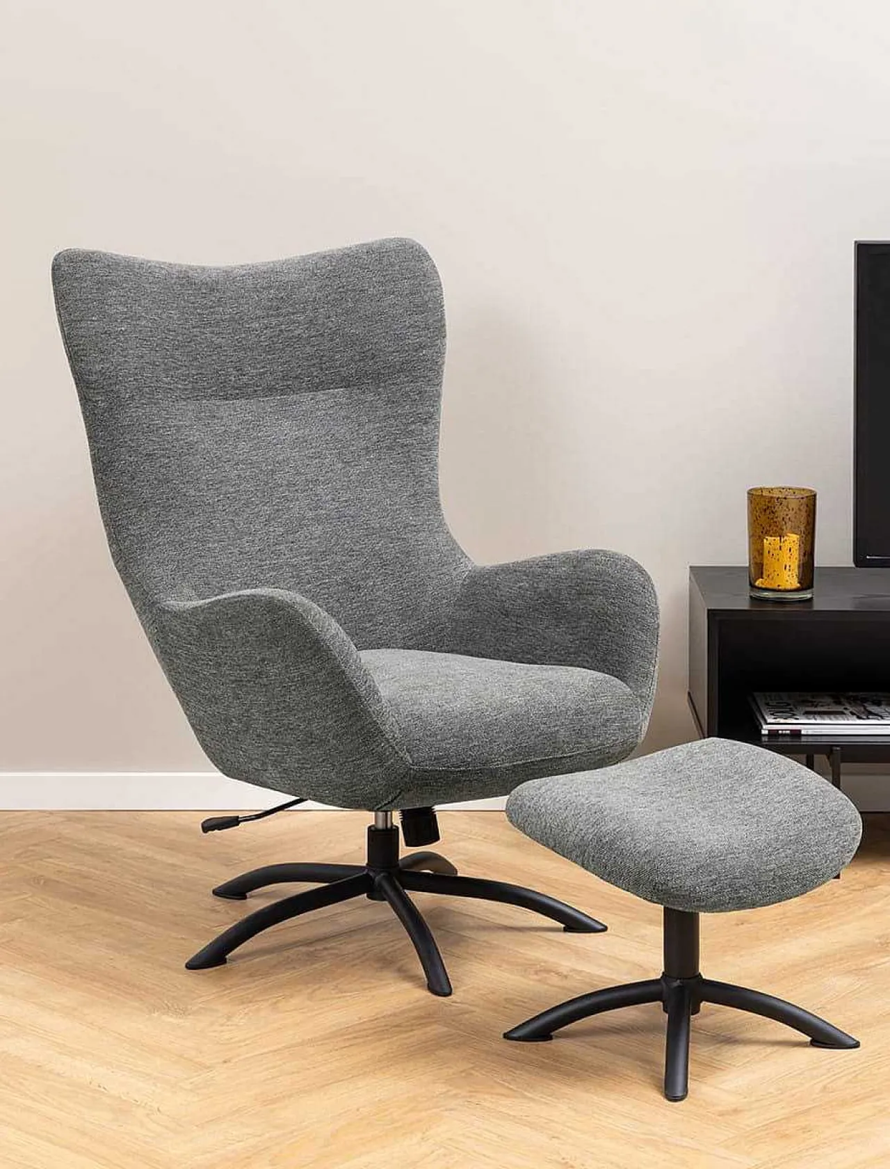 mutoni scandi Relaxsessel Mit Hocker Pipton Anthrazit> Relaxsessel