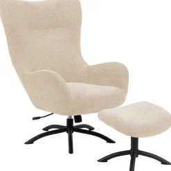 mutoni scandi Relaxsessel Mit Hocker Pipton Beige> Relaxsessel