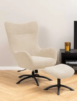 mutoni scandi Relaxsessel Mit Hocker Pipton Beige><noscript><img width=