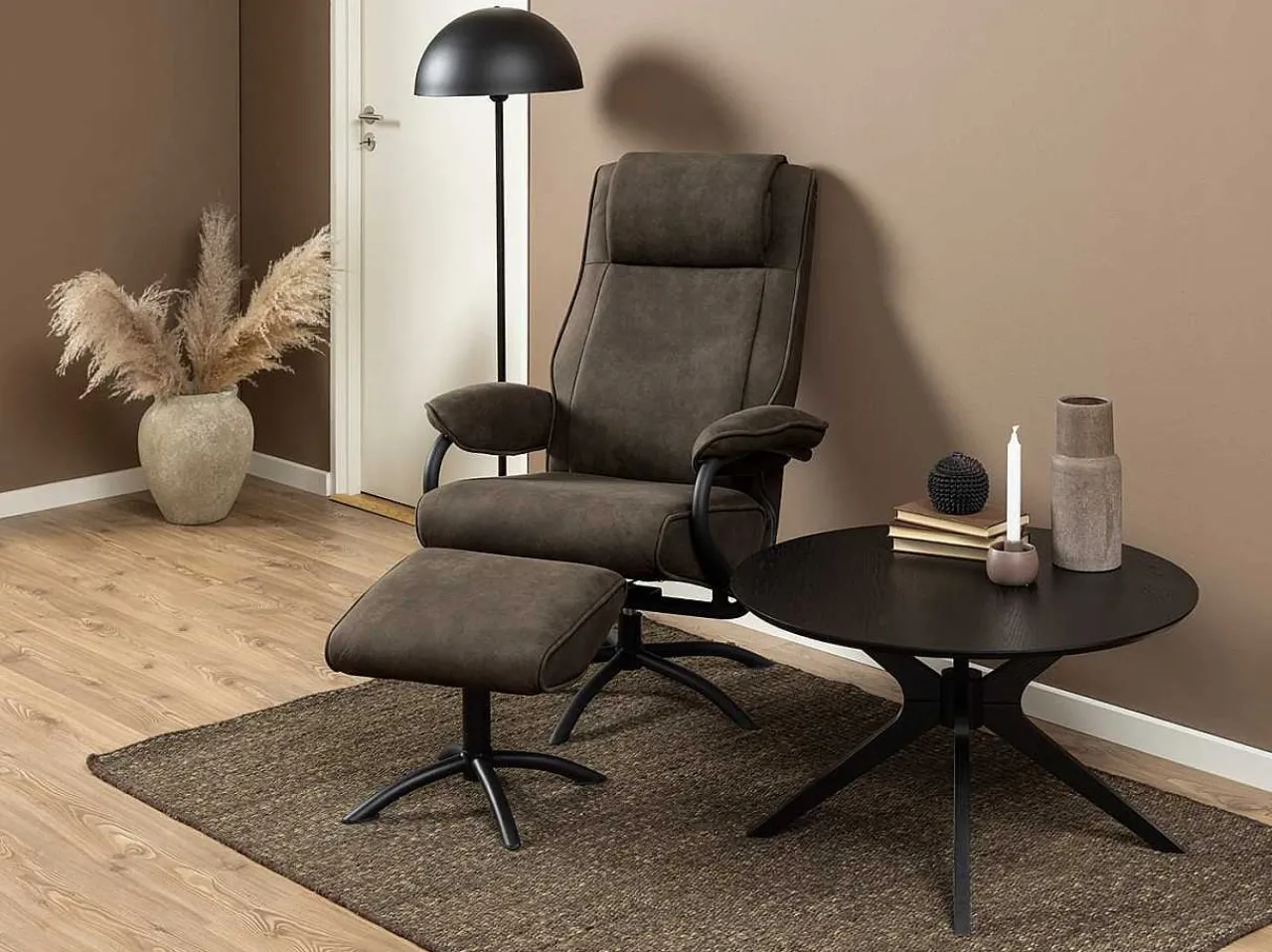 mutoni scandi Relaxsessel Mit Hocker Towsthal Anthrazit> Relaxsessel