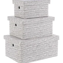 mutoni lifestyle Schachtel Lexi Grau (3Er-Set)> Kisten & Truhen