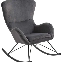 mutoni casual Schaukelstuhl In Lammfelloptik Zebstix Dunkelgrau> Relaxsessel