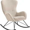 mutoni casual Schaukelstuhl In Lammfelloptik Zebstix Beige> Relaxsessel