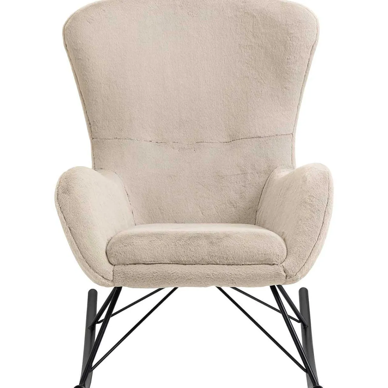 mutoni casual Schaukelstuhl In Lammfelloptik Zebstix Beige> Relaxsessel