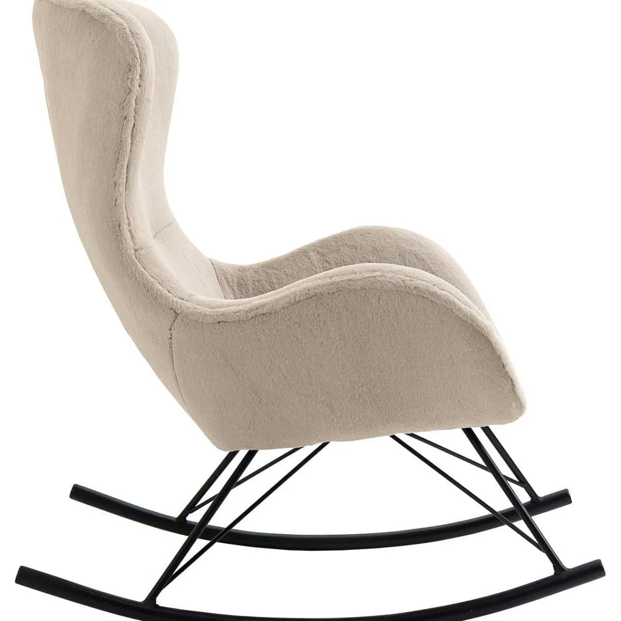 mutoni casual Schaukelstuhl In Lammfelloptik Zebstix Beige> Relaxsessel