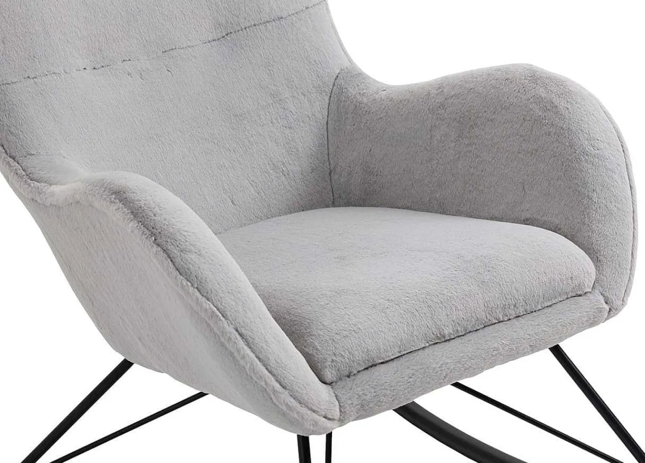 mutoni casual Schaukelstuhl Zebstix Hellgrau> Relaxsessel