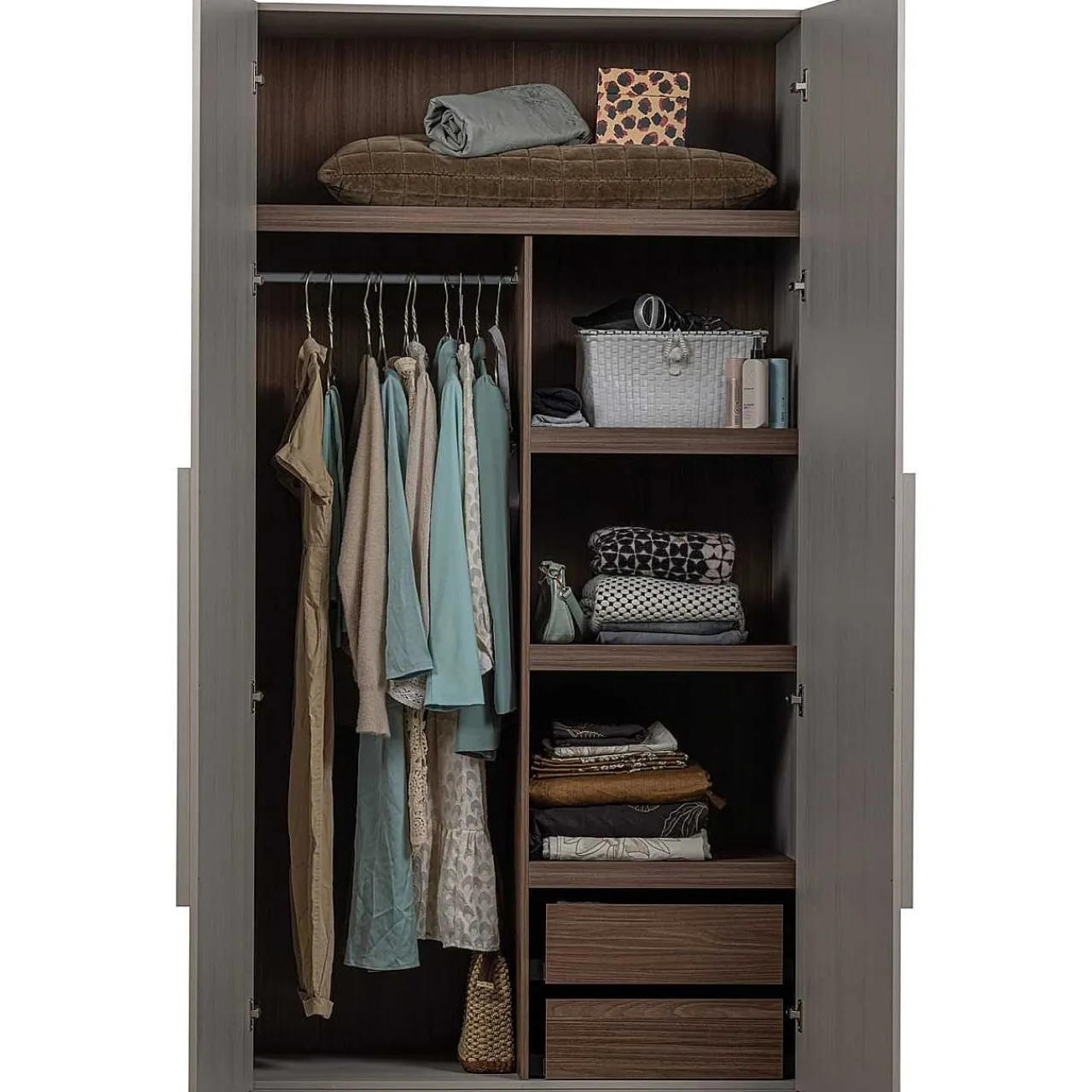 mutoni living Schrank Rens 2-Turig Kieselgrau 110X210> Kleiderschränke