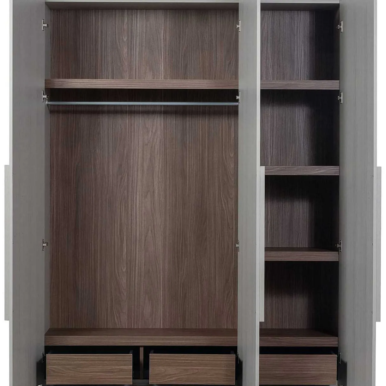mutoni living Schrank Rens 3-Turig Kieselgrau 165X210> Kleiderschränke