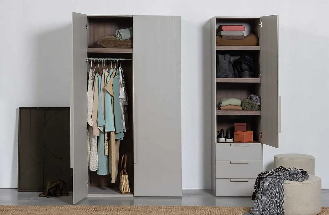 mutoni living Schrank Rens 1-Turig Kieselgrau 55X210> Kleiderschränke