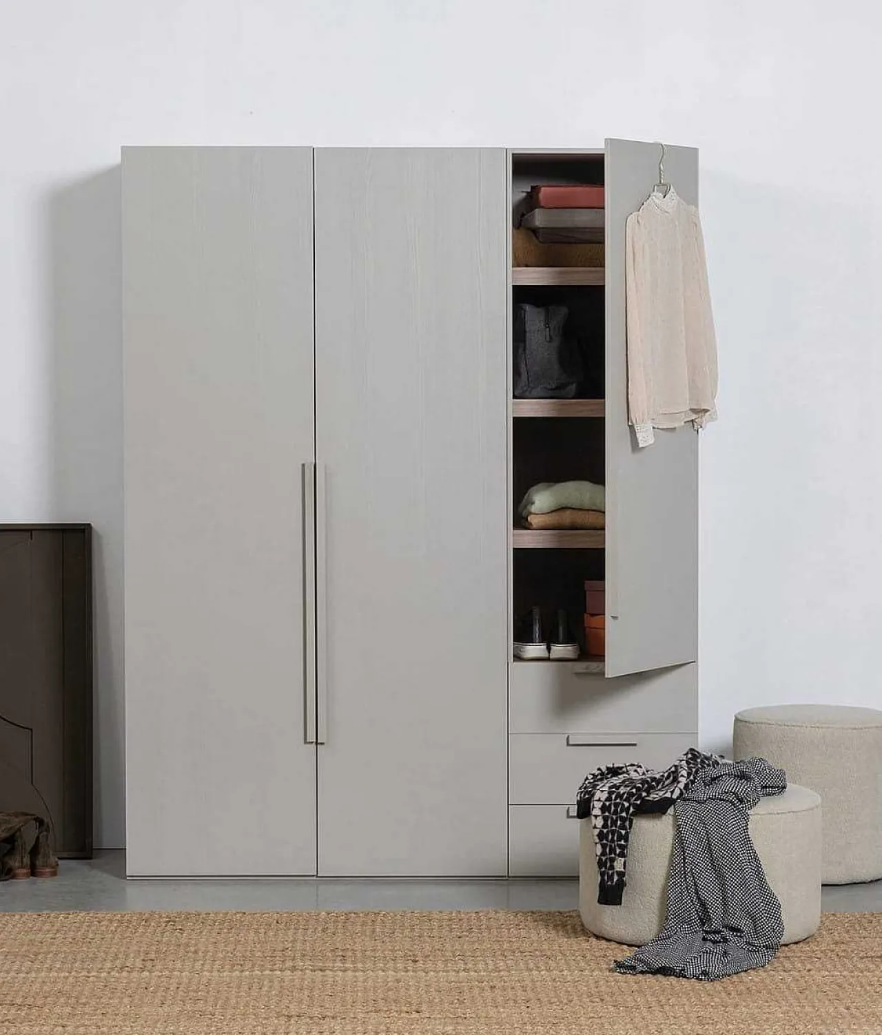 mutoni living Schrank Rens 1-Turig Kieselgrau 55X210> Kleiderschränke