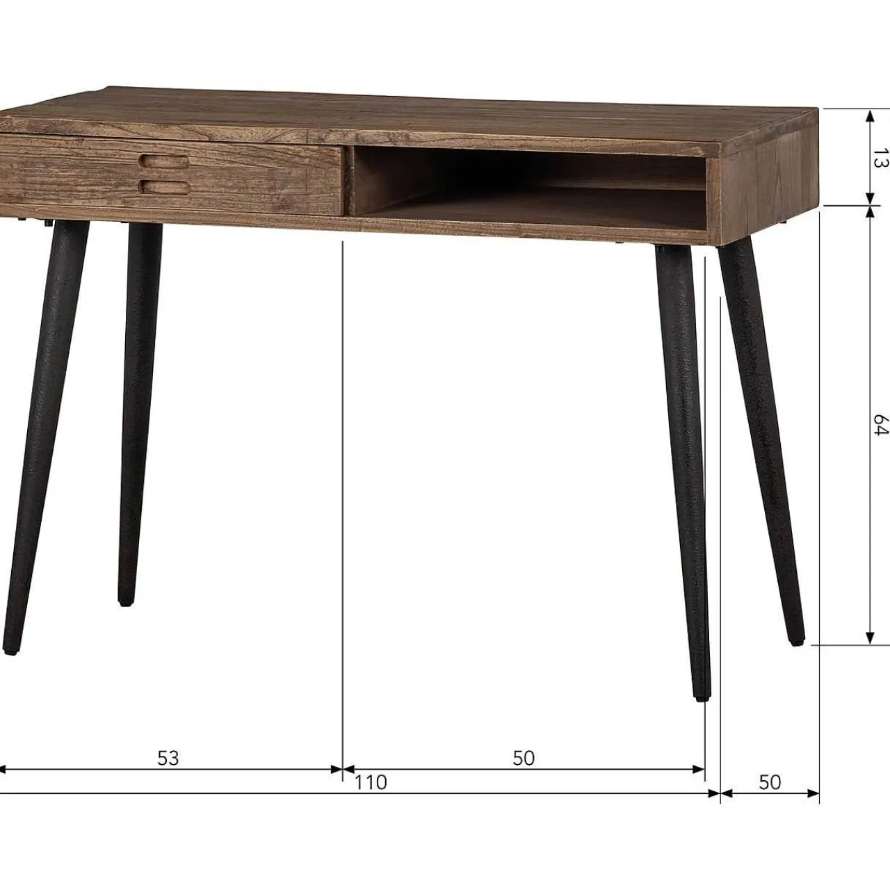 mutoni living Schreibtisch Maddox Recyclingholz Natur 110X50> Bürotische