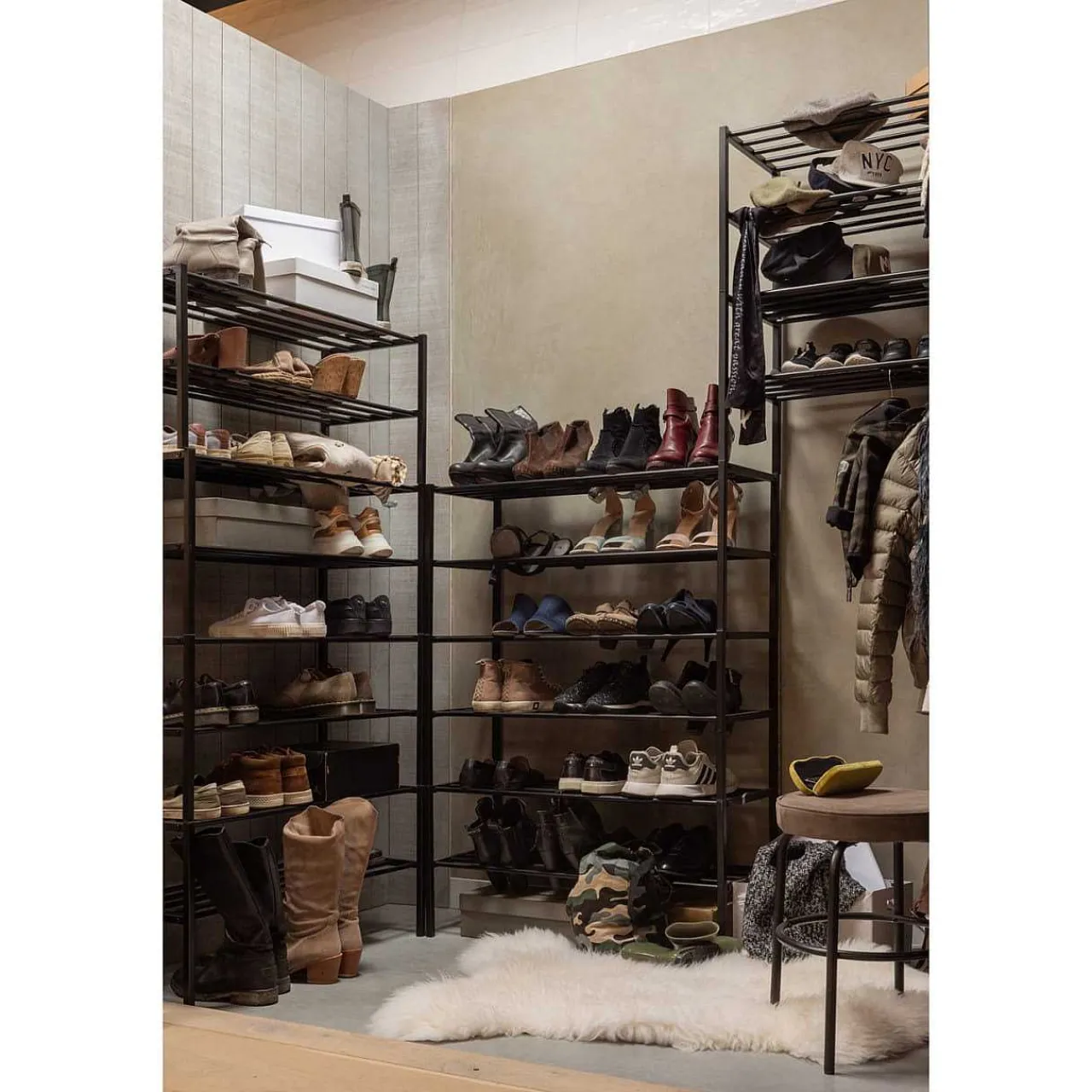 mutoni living Schuhregal Ferro V4 Schwarz 85X160> Schuhschränke