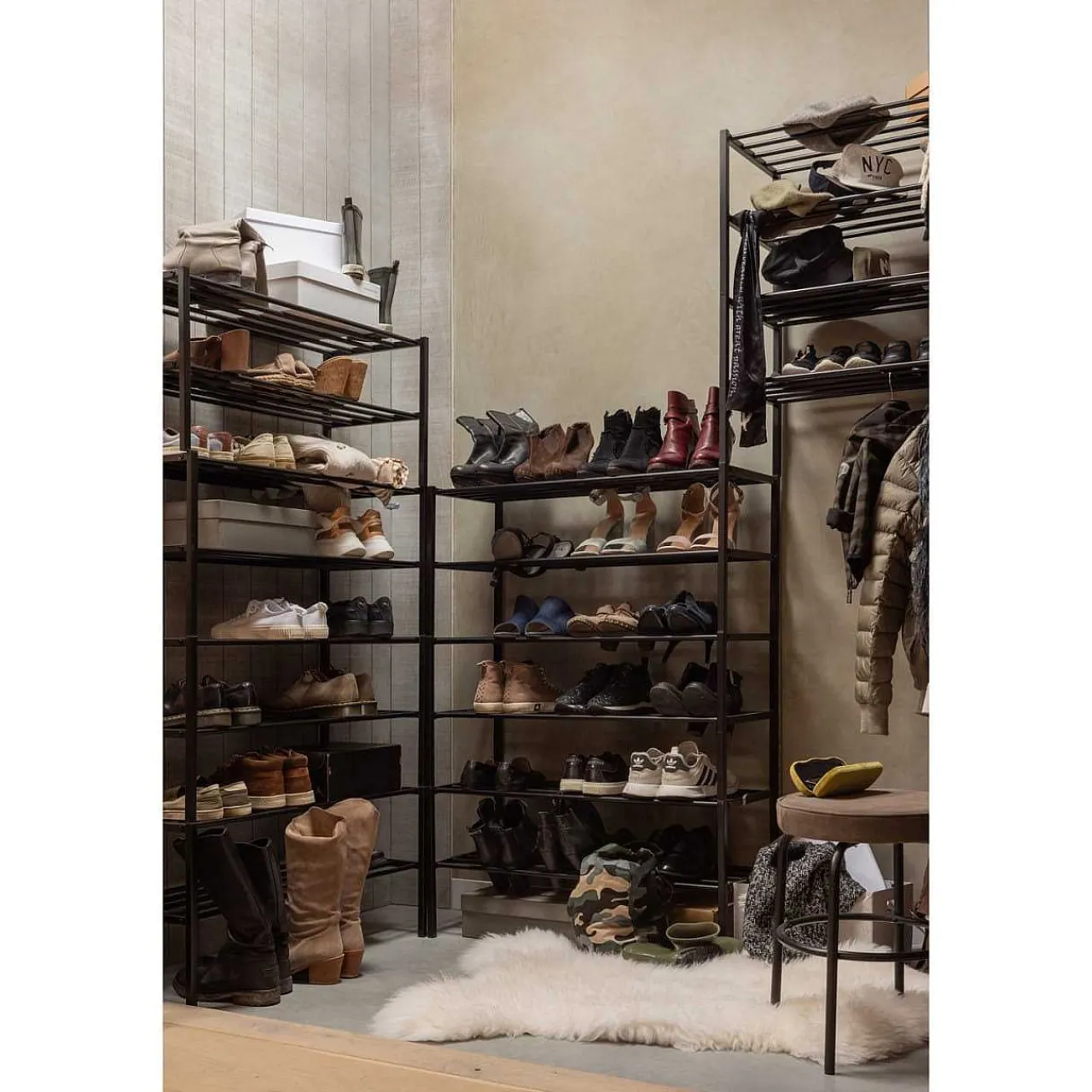 mutoni living Schuhregal Ferro V4 Schwarz 85X160> Schuhschränke