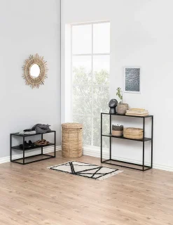 mutoni scandi Schuhregal Modern Line 1 Boden Stahl Schwarz 70X33X45 5Cm><noscript><img width=