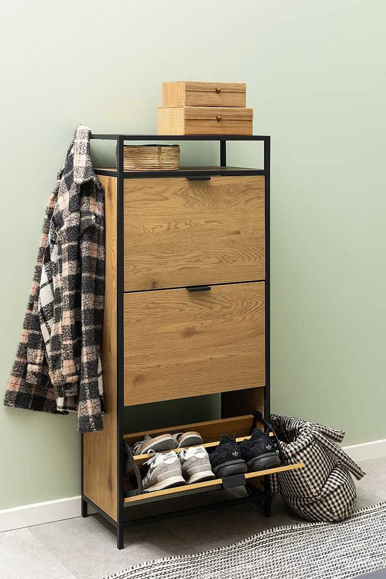 mutoni scandi Schuhschrank Multiple Bronx Metall Braun 129> Schuhschränke