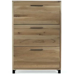 mutoni exquisite Schuhschrank Roskilde 3Er Schmal Balkeneiche Massiv> Schuhschränke