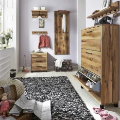 mutoni exquisite Schuhschrank Roskilde 3Er Schmal Balkeneiche Massiv><noscript><img width=