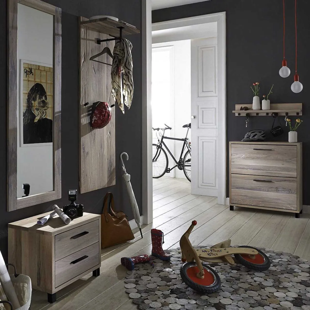 mutoni exquisite Schuhschrank Roskilde 2Er Breit Balkeneiche Massiv> Schuhschränke