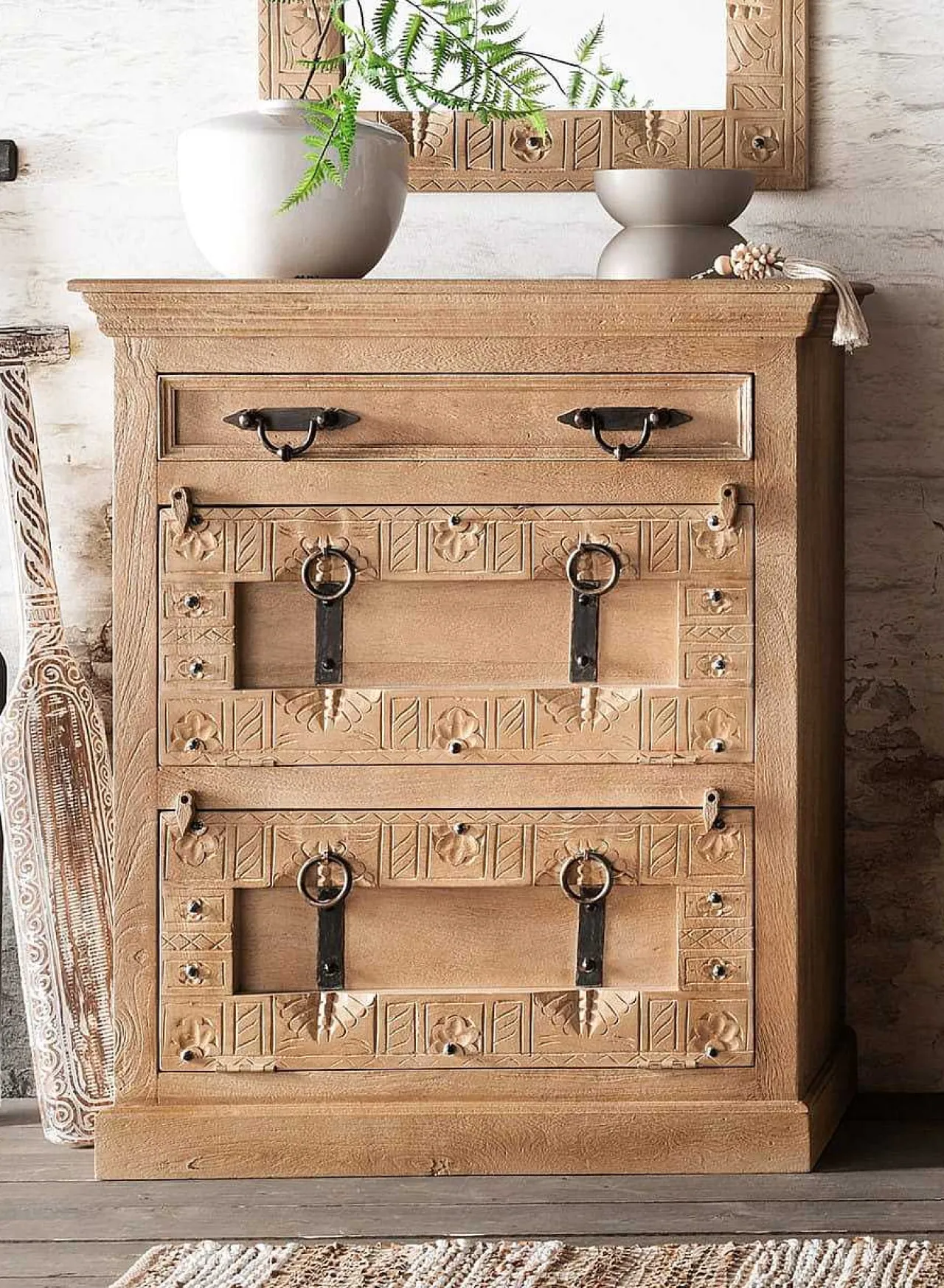 mutoni sweet home Schuhschrank Zoprax Mangoholz Natur 102> Schuhschränke