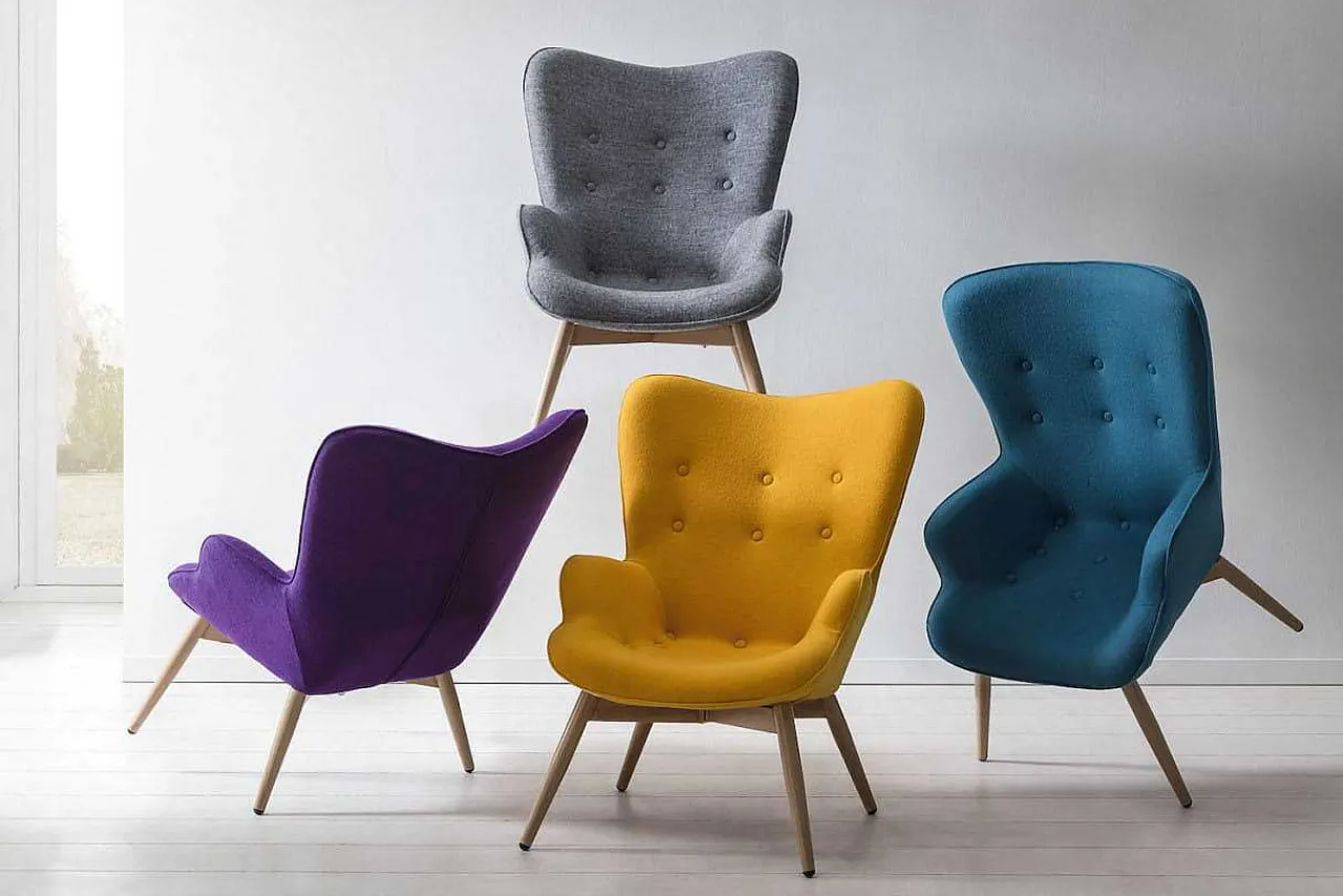 mutoni casual Sessel Grau Webstoff> Ohrensessel