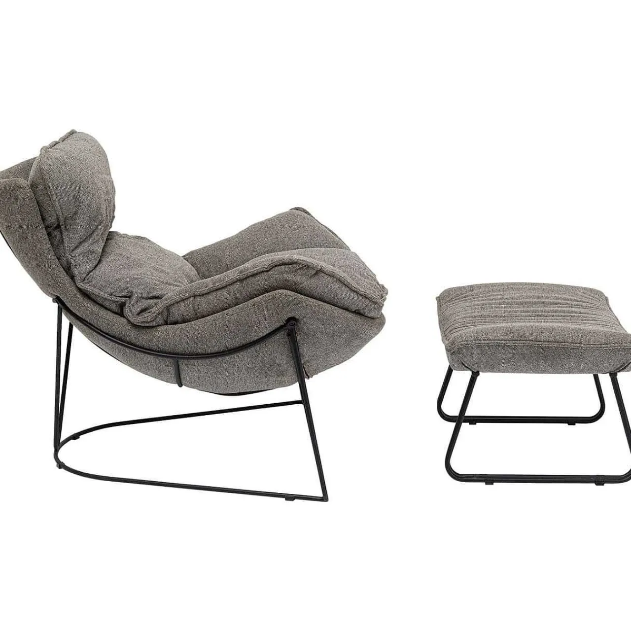 KARE Design Sessel Mit Hocker Snuggle Grau (2-Tlg)> Relaxsessel