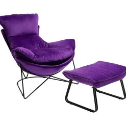 KARE Design Sessel Mit Hocker Snuggle Lila (2-Tlg)><noscript><img width=