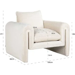 Richmond Interiors Sessel Sandro White Chenille> Design Sessel