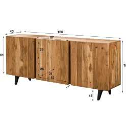 mutoni industrial Sideboard Block Akazie Natur 180><noscript><img width=